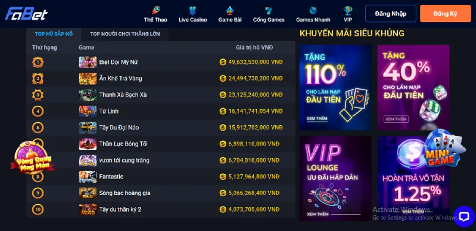 Trò chơi nổ hũ ho88 chính thức